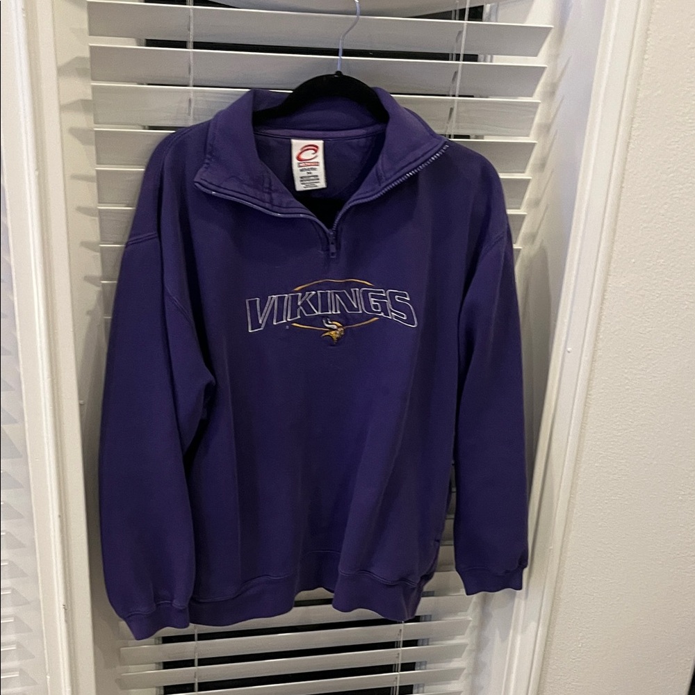 Purple Vikings Vintage Quarter-Zip Sweatshirt